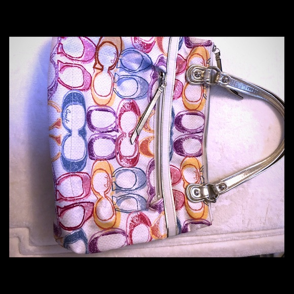 Coach Handbags - Coach Poppy tote. Signature logo in pastels.